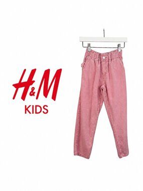 H&M Kids Pink Paperbag Waist Jeans – Size 6–7 Years (6T)